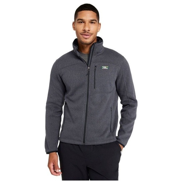 L.L. Bean Other - LL Bean Bean's Jacket Men's Small Sweater Fleece Full Zip Hooded Charcoal Gray